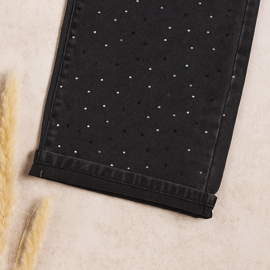 Jeans Crystal Black - Neri con Strass Brillanti