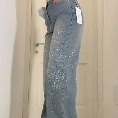 Jeans Brillanti Lumière - Chiari con Strass