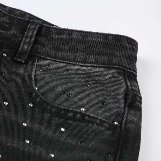 Jeans Crystal Black - Neri con Strass Brillanti