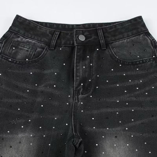 Jeans Crystal Black - Neri con Strass Brillanti