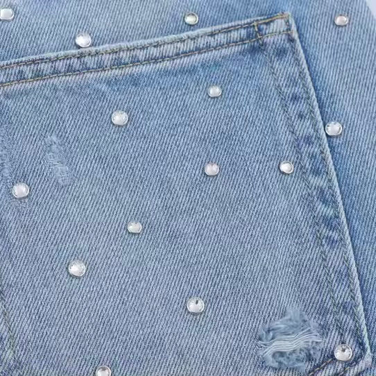 Jeans Brillanti Lumière - Chiari con Strass