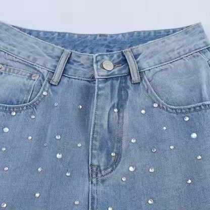 Jeans Brillanti Lumière - Chiari con Strass