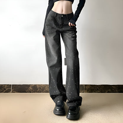 Jeans Crystal Black - Neri con Strass Brillanti