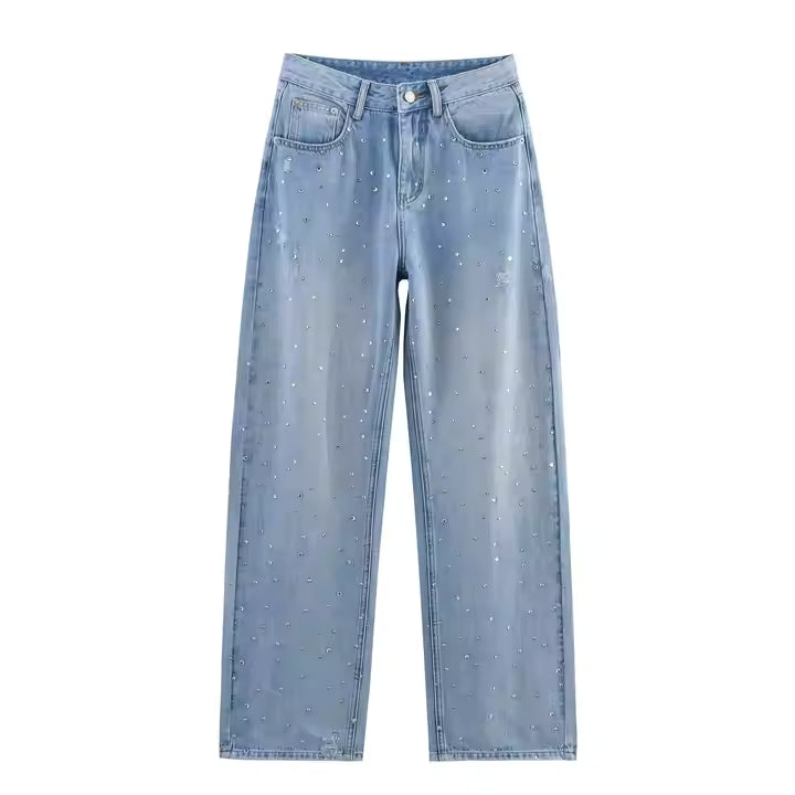 Jeans Brillanti Lumière - Chiari con Strass